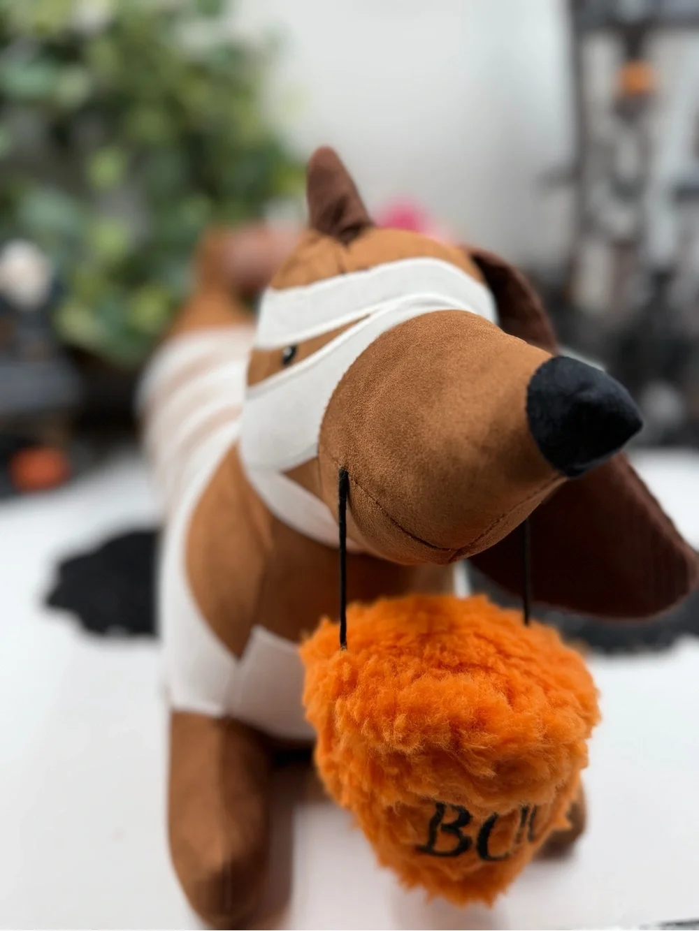 viral htf humane world mummy dachshund halloween throw pillow 24”